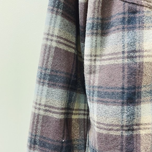 Prana Ryken Flannel Shacket/Shirt Brown Plaid (L) NWT - Picture 7 of 8